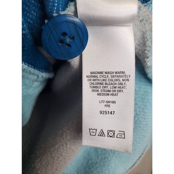 Cabela's Women's Blue and Grey Plaid Button Up Flannel Shacket Farm Chores Cozy - Picture 8 of 8